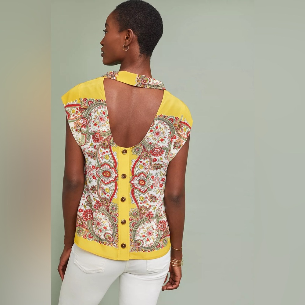 Maeve Yellow and Multicolor Blouse